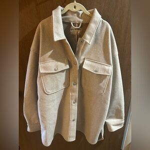 Free People We The Free Fleece Beige Button-Up Jacket - NWOT